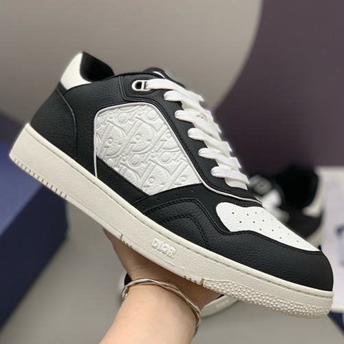 [홍콩명품,Christian Dior] 디올 26SS 로고 오블리크 레더 가죽 스니커즈 운동화 (블랙-화이트), SE6060, PMD, 명품스니커즈,운동화,구두,로퍼,하이탑,신발