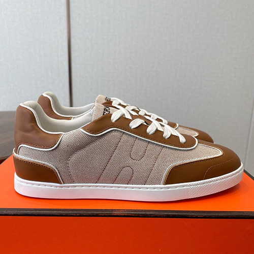 [홍콩명품.Hermes] 에르메스 26SS 로고 남여 레더 가죽 스니커즈 운동화 (브라운), SE6079, GHS, 명품스니커즈,운동화,구두,로퍼,하이탑,신발