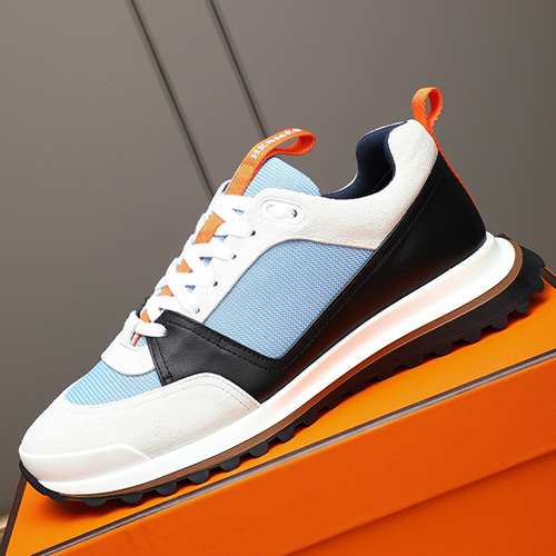 [홍콩명품.Hermes] 에르메스 26SS 로고 Bouncing 스니커즈 운동화 (화이트-블랙-스카이블루), SE6085, GHS, 명품스니커즈,운동화,구두,로퍼,하이탑,신발