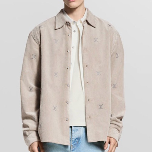 [홍콩명품.LOUIS VUITTON] 루이비통 26SS 로고 LV 블라종 엠벨리시드 롱 슬리브드 코듀로이 셔츠 1AIKBP, BM24503, YS, 레플리카의류,미러급사이트