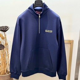 [가격문의][홍콩명품.Gucci] 구찌 26SS 로고 하프지퍼 카라 맨투맨 티셔츠 (블루), BM24504, YS, 레플리카의류,미러급사이트