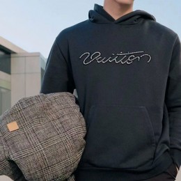[가격문의][홍콩명품.LOUIS VUITTON] 루이비통 26SS 로고 후드 티셔츠 1AJCFQ (블랙), BM24507, YS, 레플리카의류,미러급사이트