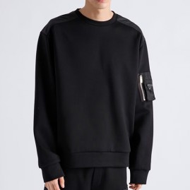 [가격문의][홍콩명품,PRADA] 프라다 26SS 삼각로고 맨투맨 티셔츠 (블랙), BM24508, YS, 레플리카의류,미러급사이트