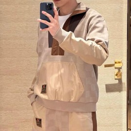 [가격문의][홍콩명품.LOUIS VUITTON] 루이비통 26SS 로고 다미에 하이브리드 하프 집업 남성 풀오버 1AIMJZ + 팬츠 바지 상하의 세트, BM24510, YS, 레플리카의류,미러급사이트