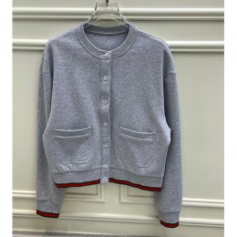 [홍콩명품.Gucci] 구찌 26SS 로고 여성 라운드넥 자켓 (그레이), BM24538, MC, 레플리카의류,미러급사이트