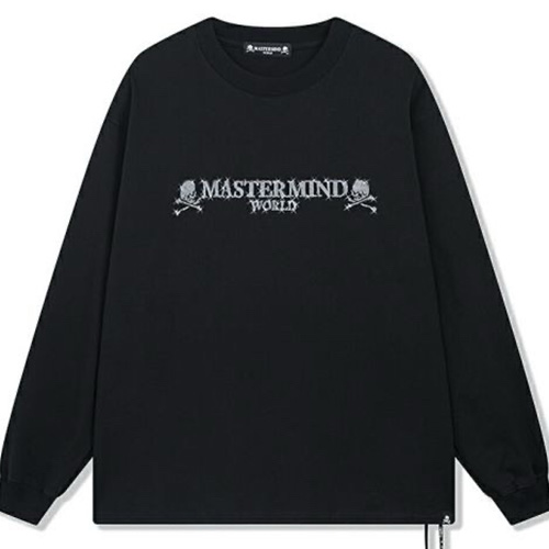 [홍콩명품.MASTERMIND] 마스터마인드 26SS 로고 스컬 긴팔 티셔츠 (블랙), BM24552, TOP, 레플리카의류,미러급사이트