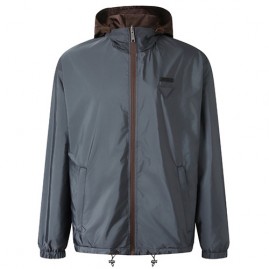 [홍콩명품,PRADA] 프라다 26SS 삼각로고 리버서블 후드 바람막이 자켓 (그레이-브라운), BM24562, KK, 레플리카의류,미러급사이트