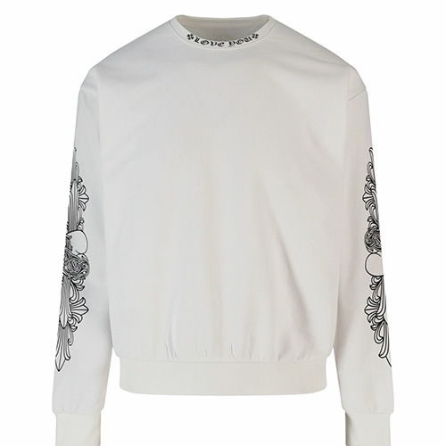 [홍콩명품.Chrome Hearts] 크롬하츠 26SS 로고 프린트 맨투맨 티셔츠 (화이트), BM24564, JL, 레플리카의류,미러급사이트