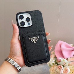 [홍콩명품,PRADA] 프라다 26SS 삼각로고 아이폰 레더 가죽 핸드폰 케이스 월렛 커버 (블랙), ET3309, NNT, 홍콩명품의류,구매대행,온라인명품