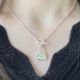 [홍콩명품.Hermes] 에르메스 26SS 로고 실버 목걸이, ET3346, NNT, 명품레플리카 모자 캡 남자여자