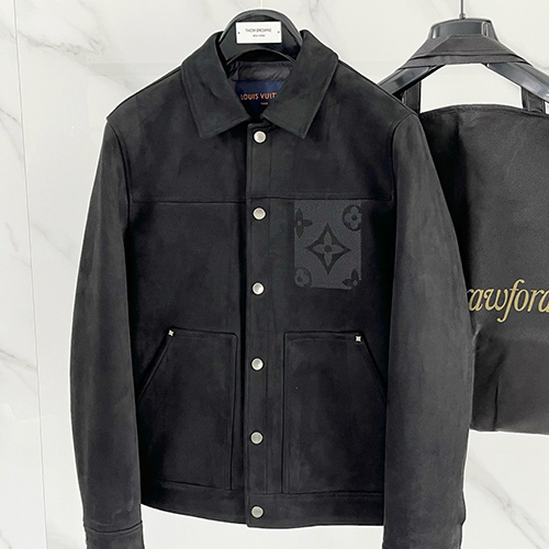 [홍콩명품.LOUIS VUITTON] 루이비통 26SS 로고 모노그램 레더 가죽 카라 자켓 (3컬러), BM24642, HH, 레플리카의류,미러급사이트