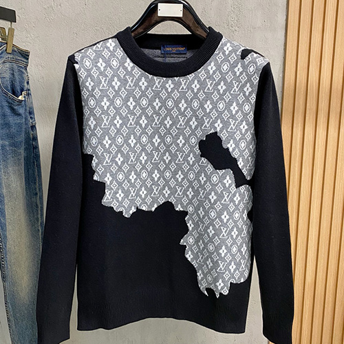 [홍콩명품.LOUIS VUITTON] 루이비통 26SS 로고 모노그램  니트 스웨터 (블랙), BM24643, HH, 레플리카의류,미러급사이트