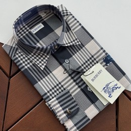 [홍콩명품.Burberry] 버버리 26SS 로고 자수 체크패턴 남방 셔츠 (그레이), BM24682, 레플리카의류,미러급사이트