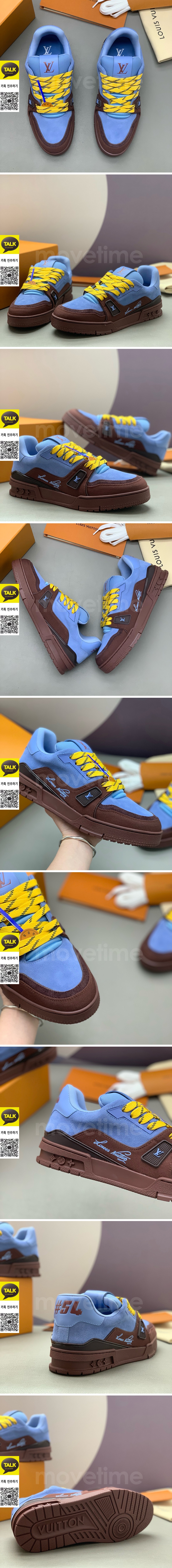 [가격문의][홍콩명품.LOUIS VUITTON] 루이비통 26SS 로고 남여 모노그램 트레이너 스니커즈 운동화 (블루-브라운), SE6097, PMD, 명품스니커즈,운동화,구두,로퍼,하이탑,신발