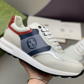 [가격문의][홍콩명품.Gucci] 구찌 26SS 로고 레더 가죽 스니커즈 운동화 (화이트-블루), SE6101, PMD, 명품스니커즈,운동화,구두,로퍼,하이탑,신발