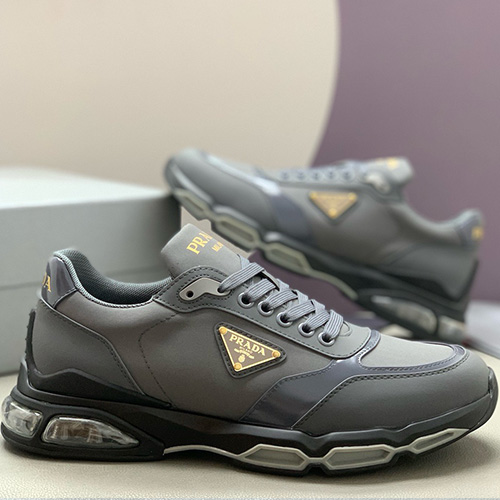 [가격문의][홍콩명품,PRADA] 프라다 26SS 삼각로고 레더 가죽 스니커즈 운동화 (그레이), SE6103, PMD, 명품스니커즈,운동화,구두,로퍼,하이탑,신발