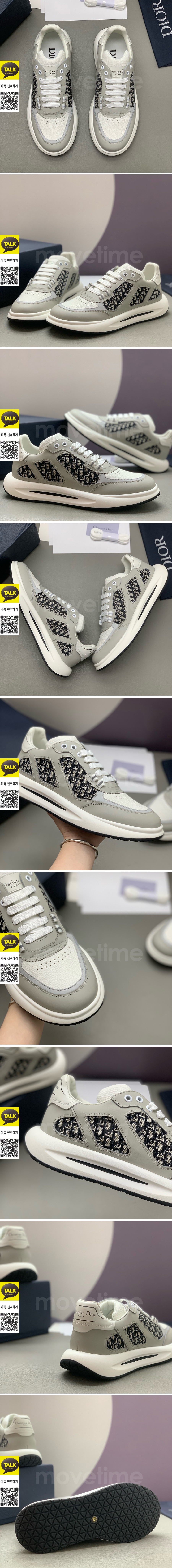 [가격문의][홍콩명품,Christian Dior] 디올 26SS 로고 오블리크 레더 가죽 스니커즈 운동화 (그레이), SE6107, PMD, 명품스니커즈,운동화,구두,로퍼,하이탑,신발