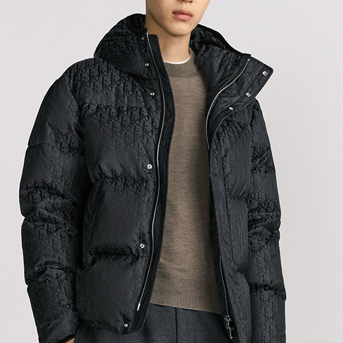 [홍콩명품,Christian Dior] 디올 26SS 로고 오블리크 후드 다운 패딩 자켓 (블랙), BM24737, JL, 레플리카의류,미러급사이트