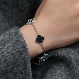 [홍콩명품.VANCLEEF&ARPELS] 반클리프아펠 퓨어 알함브라 26SS 로고 FLOWERLACE 팔찌 (블랙-실버), ET3409, 홍콩명품의류,구매대행,온라인명품