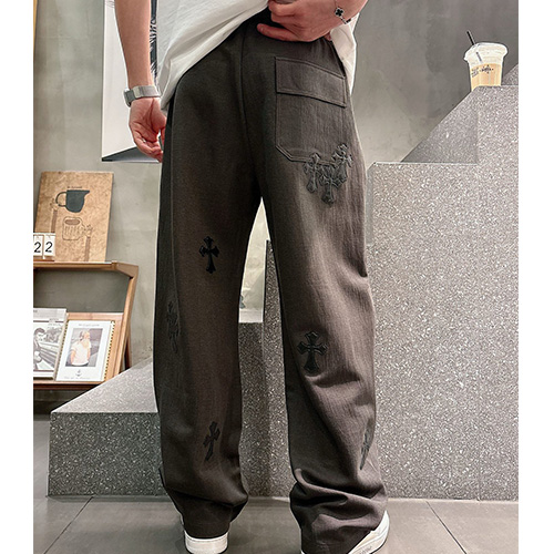 [홍콩명품.Chrome Hearts] 크롬하츠 26SS 로고 크로스 팬츠 바지 (다크그레이), BM24813, KK, 레플리카의류,미러급사이트