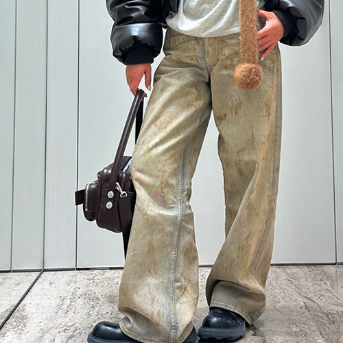 [홍콩명품.ACNE STUDIO] 아크네스튜디오 26SS 로고 오버핏 빈티지 데님 팬츠 진 청바지, BM24815, KK, 레플리카의류,미러급사이트