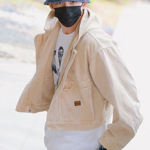 [홍콩명품.BALENCIAGA] 발렌시아가 26SS 로고 데님 후드 집업 자켓 (베이지), BM24826, KK, 레플리카의류,미러급사이트