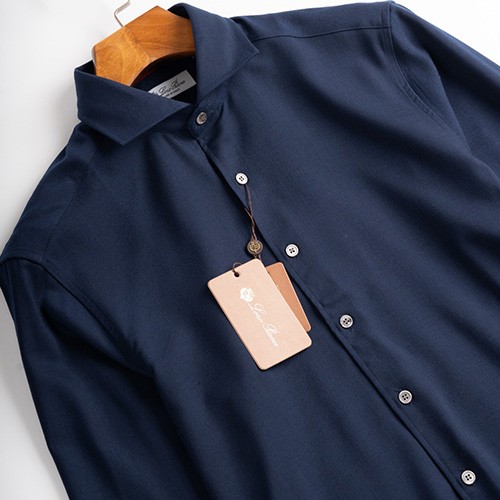 [홍콩명품.Loro Piana] 로로피아나 26SS 로고 울 남방 셔츠 (네이비), BM24949, JL, 레플리카의류,미러급사이트