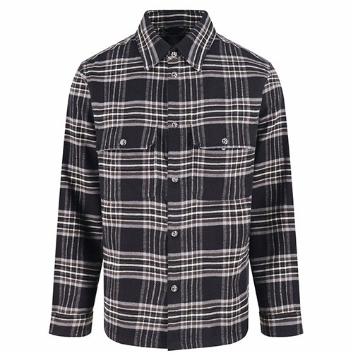 [홍콩명품.Chrome Hearts] 크롬하츠 26SS 로고 채크패턴 울 남방 셔츠 (블랙), BM24957, JL, 레플리카의류,미러급사이트