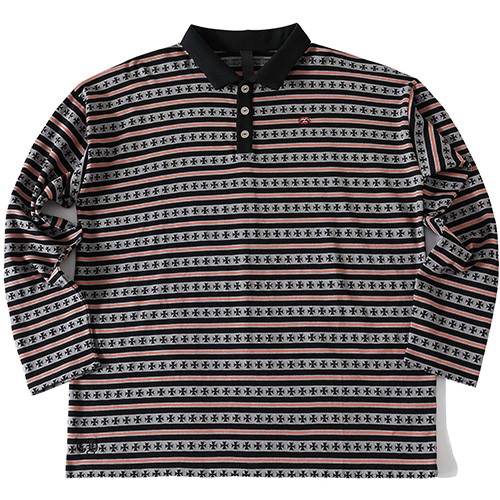 [홍콩명품.Chrome Hearts] 크롬하츠 26SS 로고 스트라이프 카라 폴로 긴팔 티셔츠 (3컬러), BM25005, TT, 레플리카의류,미러급사이트