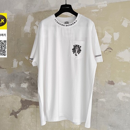 [홍콩명품.Chrome Hearts] 크롬하츠 26SS 로고 프린트 반팔 티셔츠 (화이트), BM25154, JL, 무료배송