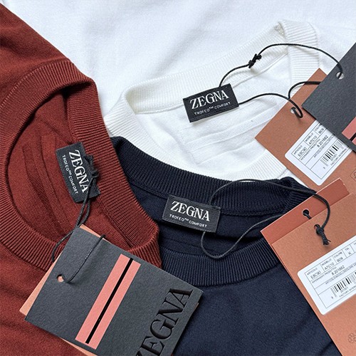 제냐 로고 Premium COTTON 니트 반팔 티셔츠 (3컬러) 26SS