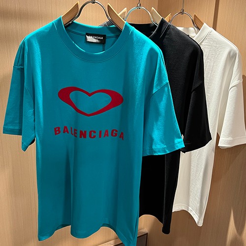 발렌시아가 로고 하트 프린트 반팔 티셔츠 (3컬러) 26SS