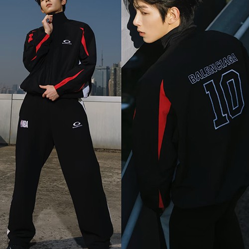 발렌시아가 로고 NBA 콜라보 상하의 셋트 (블랙) 26SS