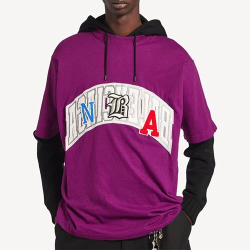 발렌시아가 로고 NBA 콜라보 반팔 티셔츠 (퍼플) 26SS