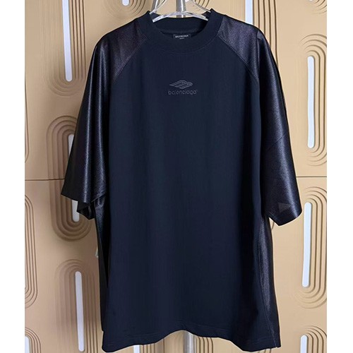 발렌시아가 로고 자수 반팔 티셔츠 (블랙) 26SS