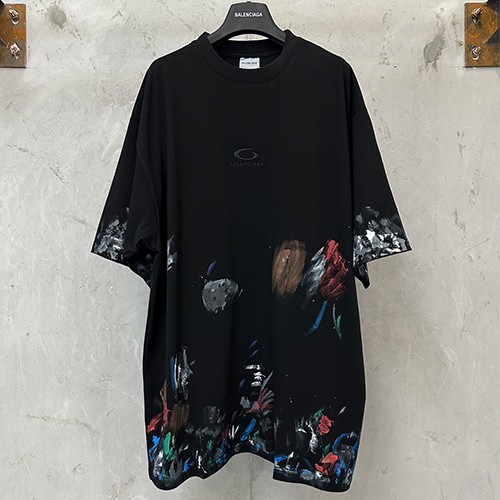 발렌시아가 로고 그래피티 반팔 티셔츠 (블랙) 26SS