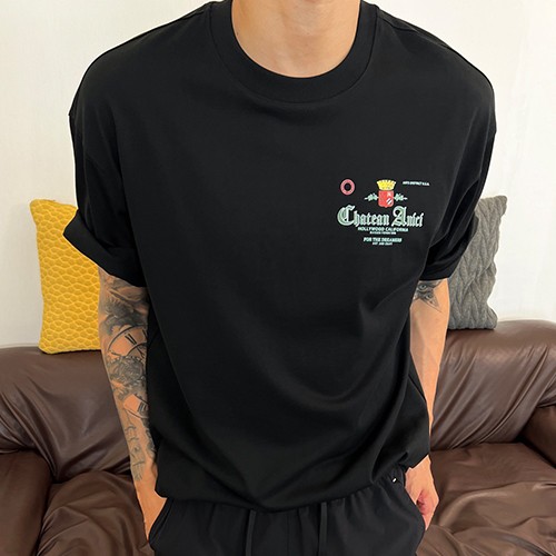 아미리 로고 그래픽 프린트 반팔 티셔츠 (블랙) 26SS
