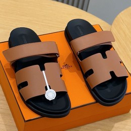 에르메스 로고 남여 Chypre 레더 가죽 슬리퍼 (2컬러) 26SS