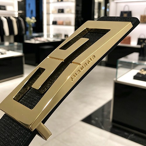 지방시 로고 남여 레더 가죽 3.5cm 벨트 (블랙-금장) 26SS