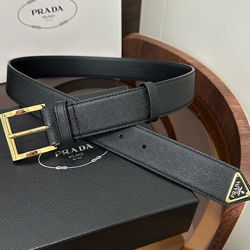 프라다 로고 Saffiano 레더 가죽 3.5cm 벨트 (2컬러) 26SS