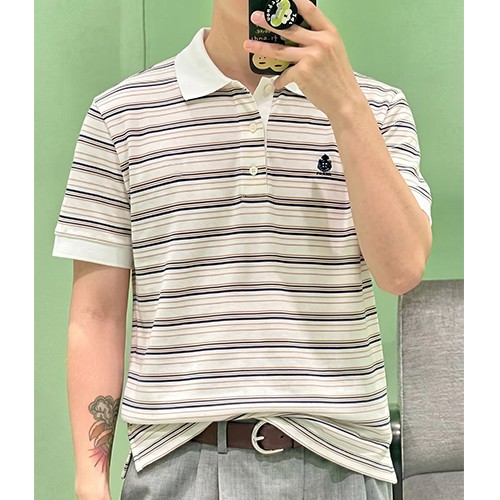 프라다 스트라이프 카라 폴로 반팔 티셔츠 26SS