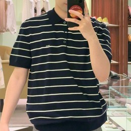 프라다 스트라이프 카라 폴로 반팔 티셔츠 26SS