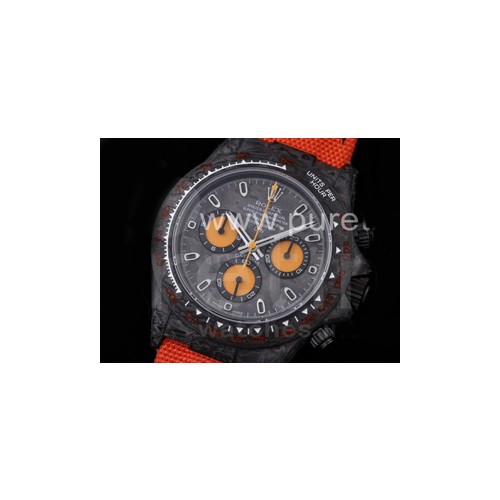 로렉스 데이토나 카본 베젤 오렌지 다이얼 | Daytona DIW Carbon OMF Best Edition Carbon_Orange Dial on Orange Nylon Strap A4130