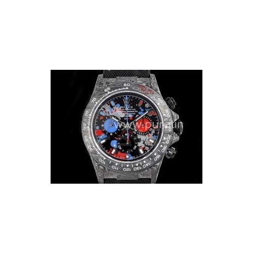 로렉스 데이토나 카본 베젤 블랙블루 다이얼 | Daytona DIW Carbon OMF Best Edition Pepsi Black_Blue_Red Dial on Black Nylon Strap A4130