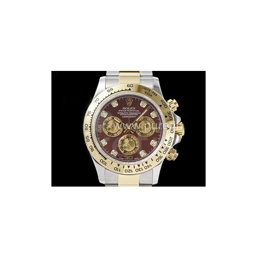 로렉스 데이토나 옐로우 골드 크로노 브라운 다이얼 | Daytona SS_YG JHF Best Edition Brown Diamonds Dial on SS_YG Bracelet A4130