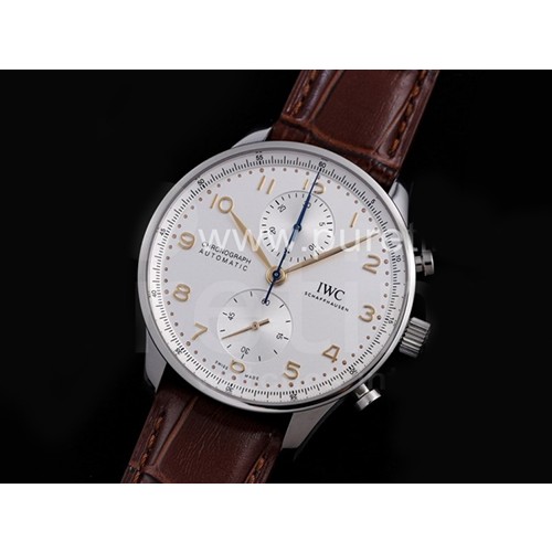 [IWC] 아이더블유씨 포르투기스 크로노그래프 IW371604 화이트 다이얼, 홍콩명품시계,남자시계,가죽스트랩,홍콩명품