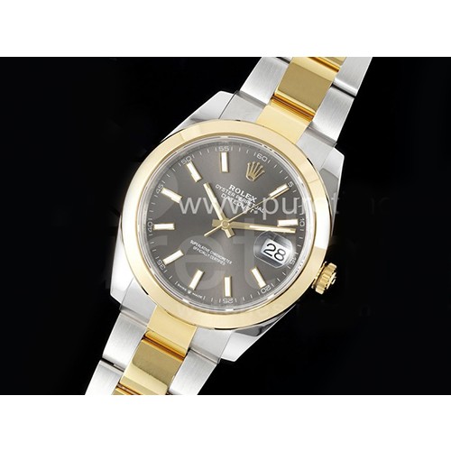 [홍콩명품시계.ROLEX] 로렉스 롤렉스 데이저스트 41mm 904L스틸 실버/옐로우골드 그레이 다이얼, 무브타임,남자명품시계,워치,중년남자,SA,명품시계