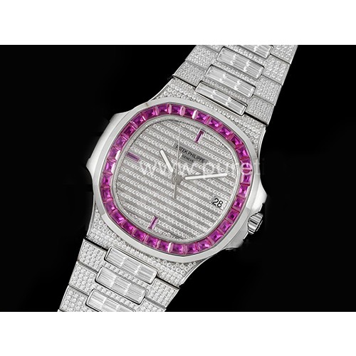 [홍콩명품시계.PATEK PHILIPPE] 파텍필립 노틸러스 5711 풀 퍼플 다이아몬드 베젤 다이아몬드 다이얼, 무브타임,명품직구,고급럭셔리,남자명품시계,워치,중년남자