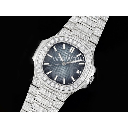 [홍콩명품시계.PATEK PHILIPPE] 파텍필립 노틸러스 5711 풀 다이아몬드 베젤 블루 다이얼, 무브타임,명품직구,고급럭셔리,남자명품시계,워치,중년남자