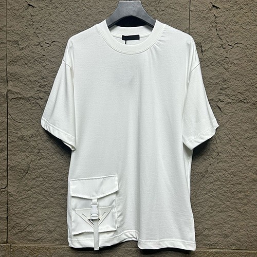 [홍콩명품,PRADA] 프라다 25SS 삼각로고 반팔 티셔츠 (2컬러), BM19815, KB, 홍콩명품의류,구매대행,온라인명품